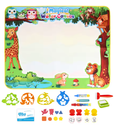 Tapete de dibujo para colorear Coolplay Water Doodle Mat con rotuladores mágicos reutilizables Montessori, tablero de pintura, juguetes educativos, regalos para niños