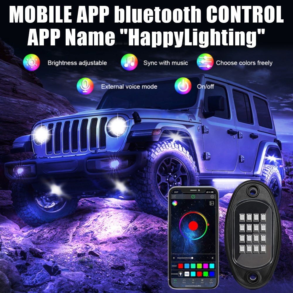 Luces LED RGB para chasis de coche, 4/6/8 en 1, para Jeep