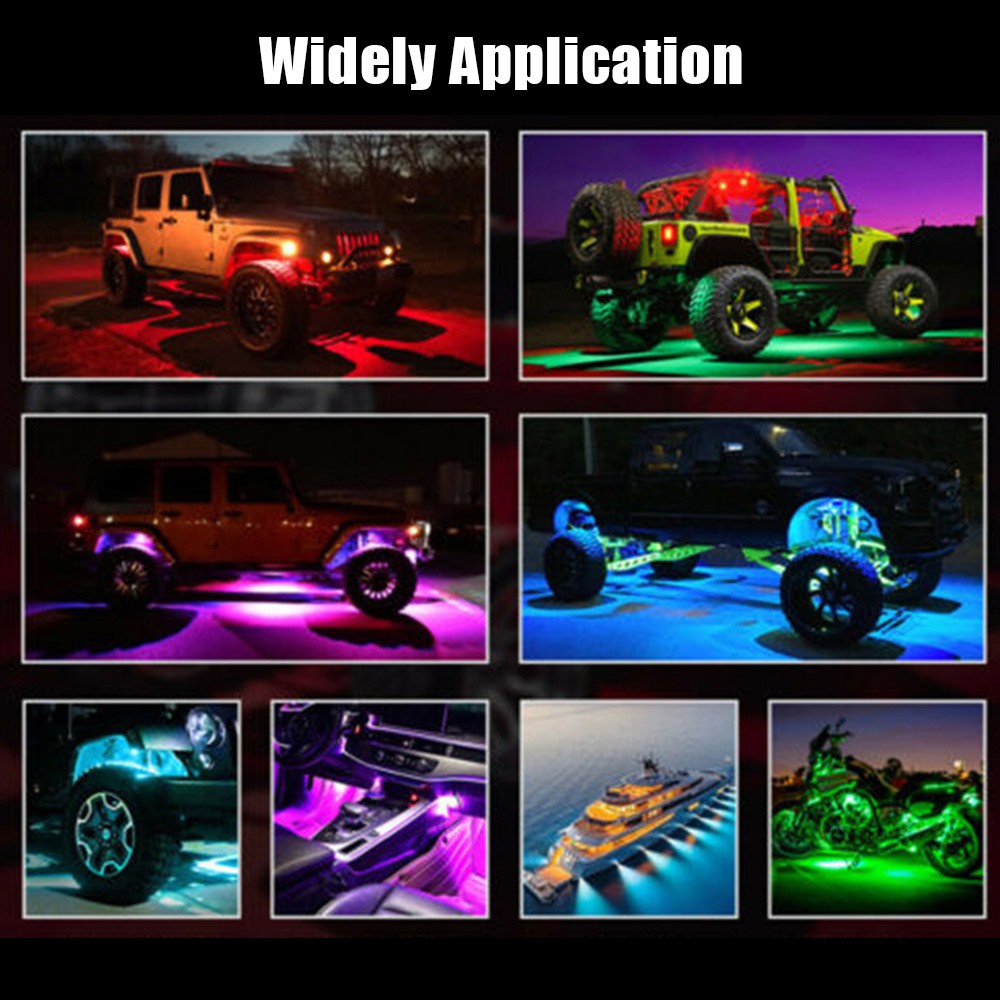 Luces LED RGB para chasis de coche, 4/6/8 en 1, para Jeep