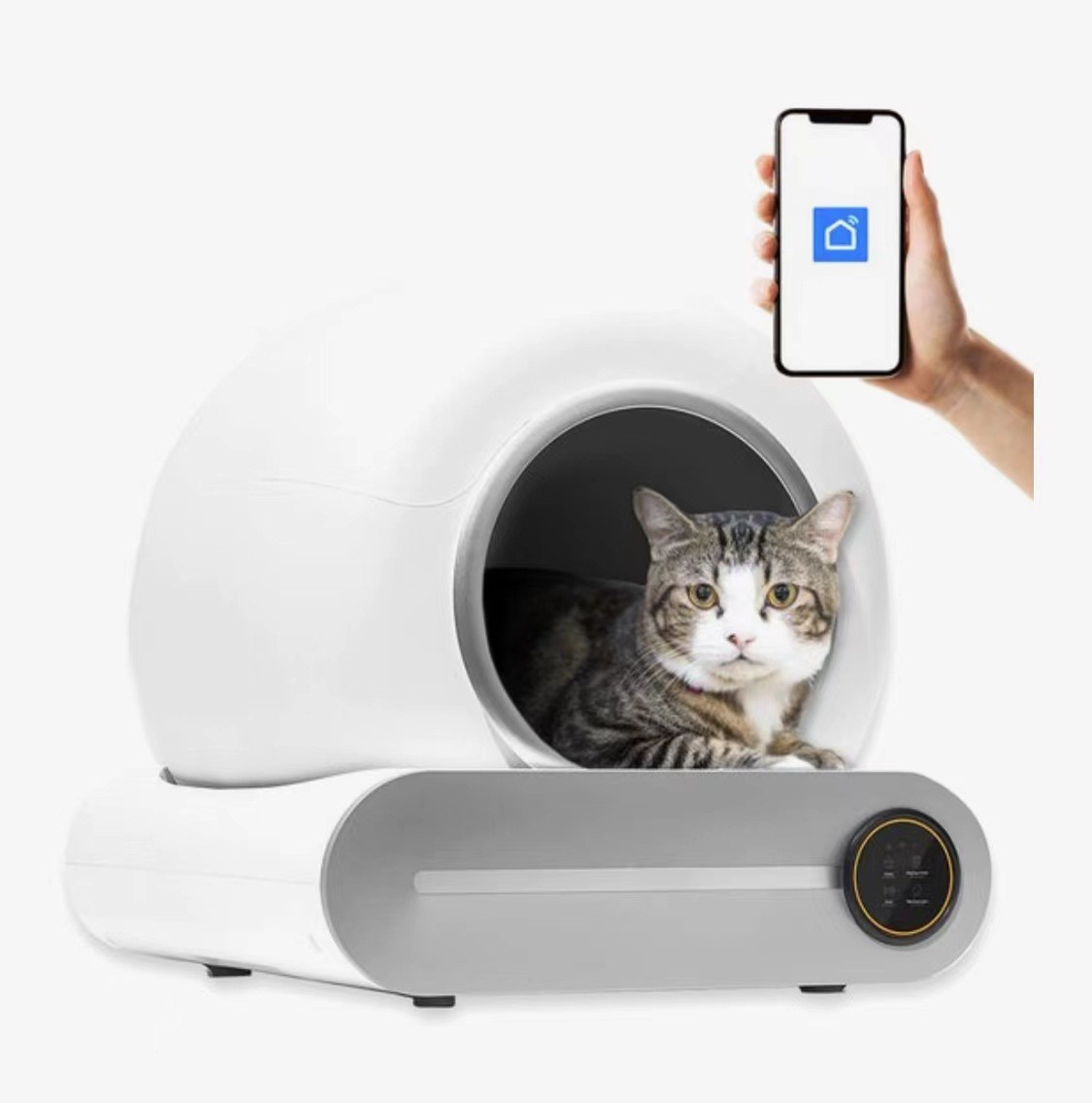 Caja de arena automática para gatos, inodoro inteligente, recogedor de excrementos