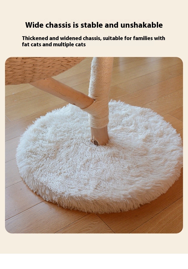 Árbol de frutas natural para gatos, estructura de escalada de madera maciza de ratán, nido para gatos, árbol para gatos