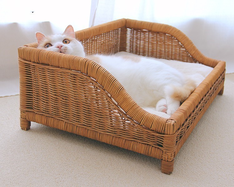 Cama para gatos tejida a mano, resistente a arañazos, universal para las cuatro estaciones.
