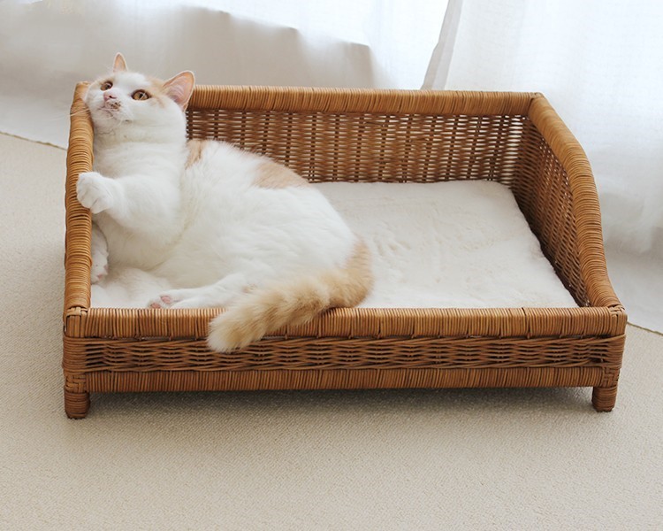 Cama para gatos tejida a mano, resistente a arañazos, universal para las cuatro estaciones.
