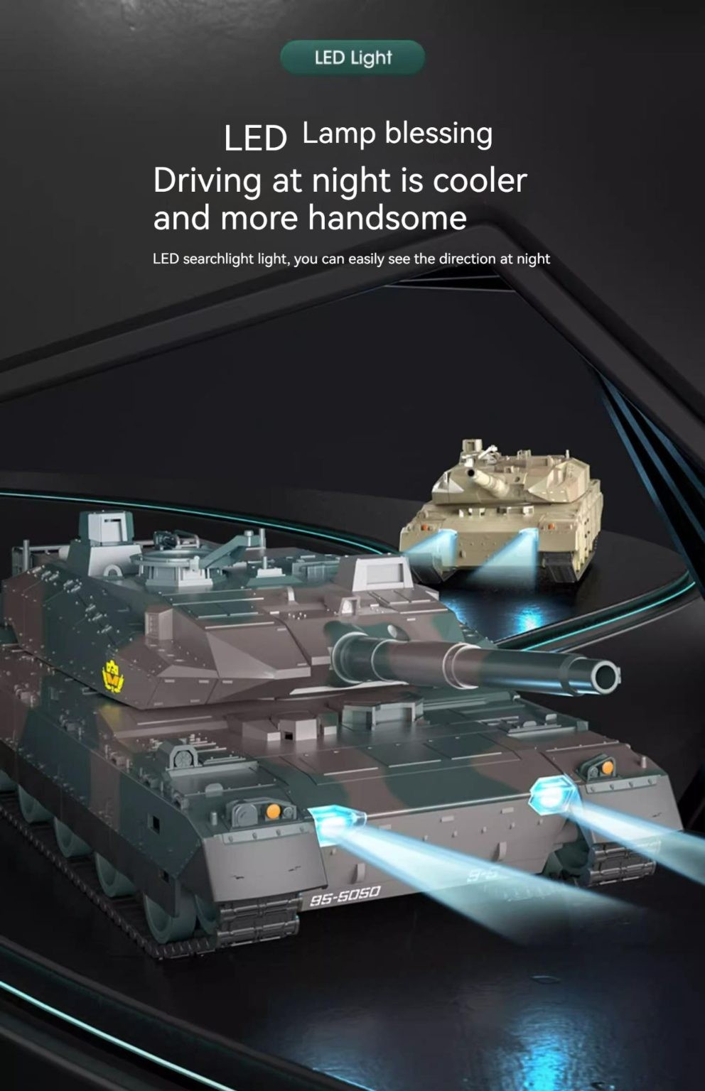 Tanque, Tanque RC, Tanque de Control Remoto, 12 canales, Verde Ejército.