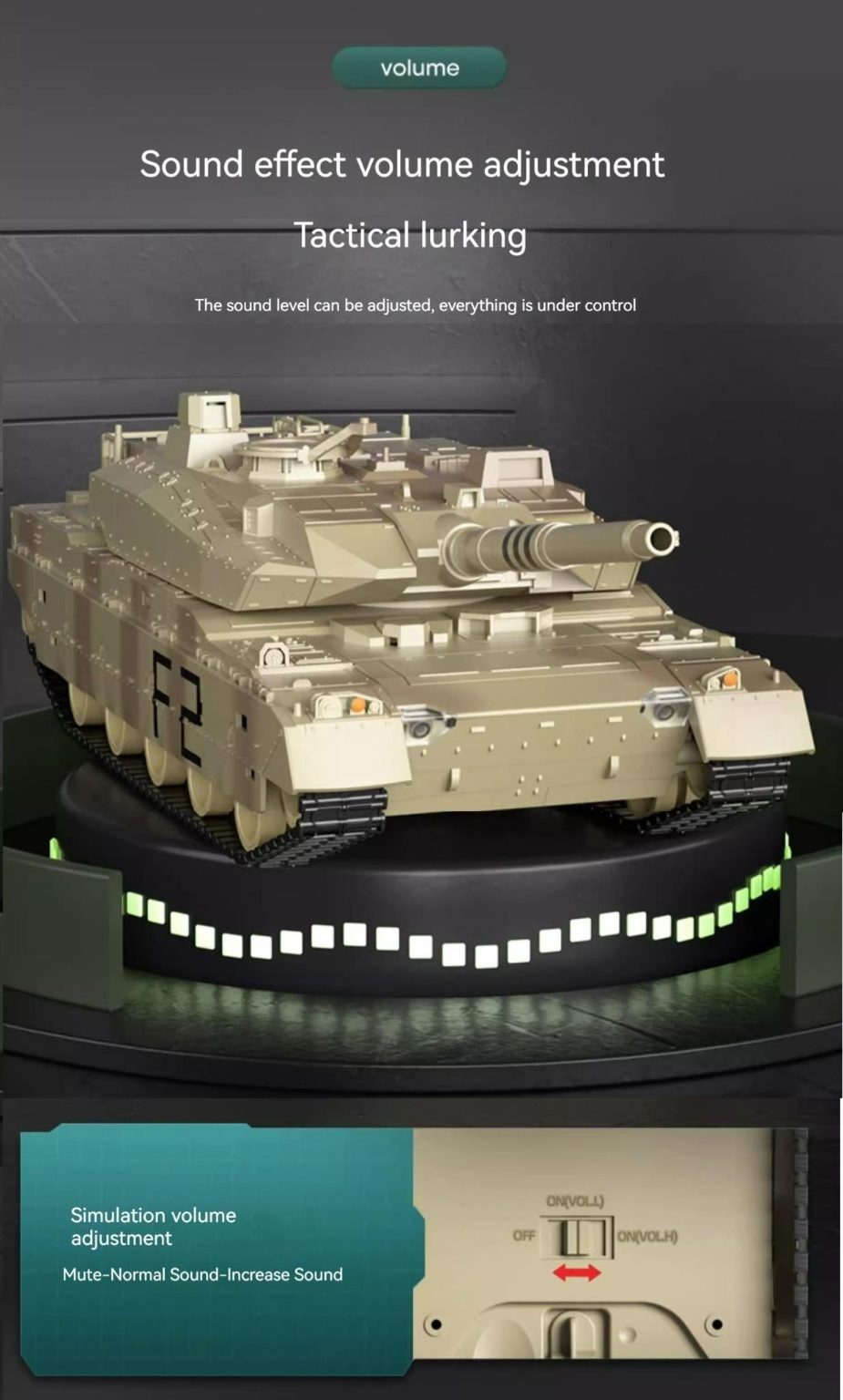 Tanque, Tanque RC, Tanque de Control Remoto, 12 canales, Verde Ejército.
