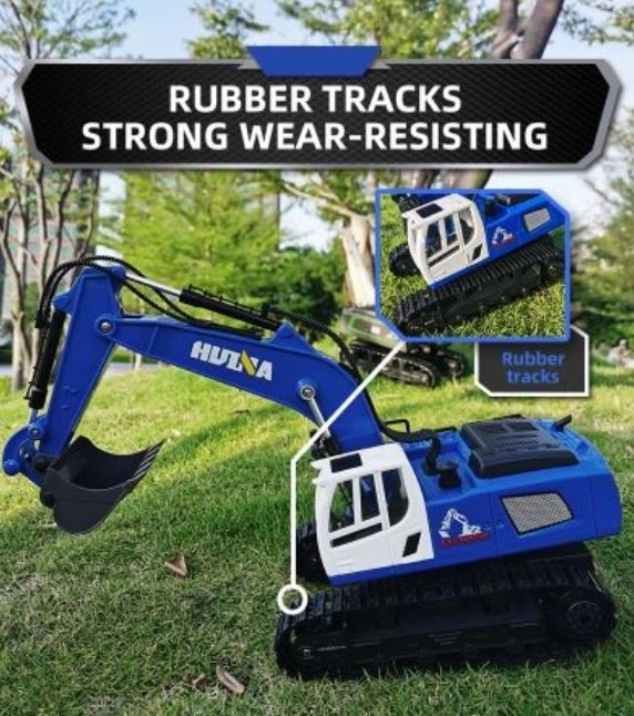 Excavadora RC Digger, HUINA 1558, 2.4G, 1:18, Aleación, Recargable, 11CH.