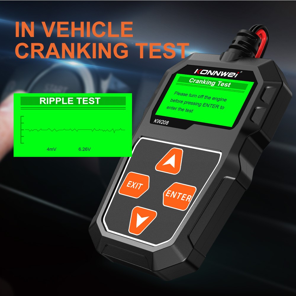 Comprobador de resistencia de batería de coche Konnwei Kw208