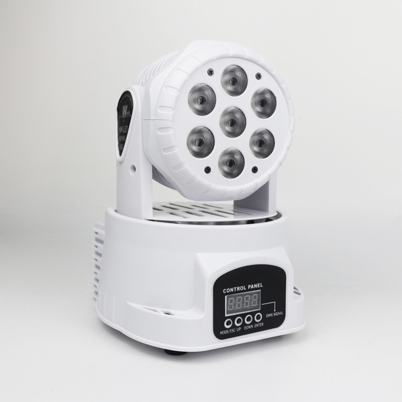 Luz LED de escenario con cabezal móvil, luz PAR cuatro en uno a todo color