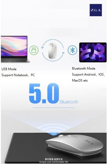 Ratón, negro. Inalámbrico.