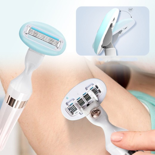 Instrumento de afeitado Cuatro en Uno Lápiz labial multifuncional Navaja de afeitar Gel de ducha