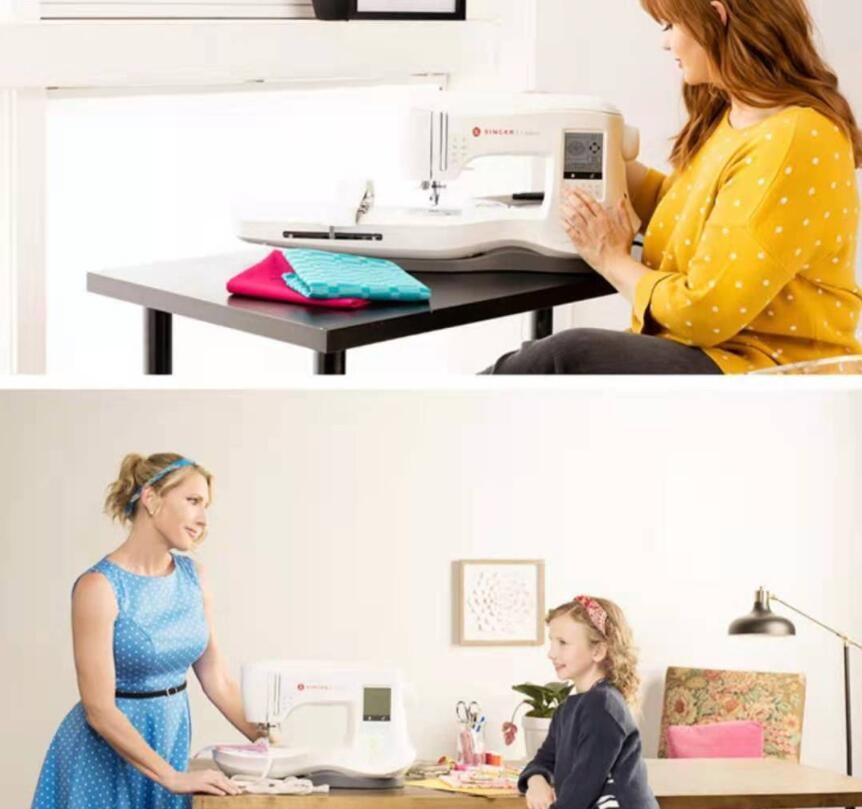 Máquina de coser automática multifunción de pedal para el hogar, de escritorio, con overlock