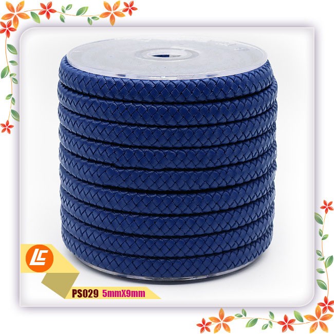 Adorno de cuerda trenzada de cuero de vaca plano de color