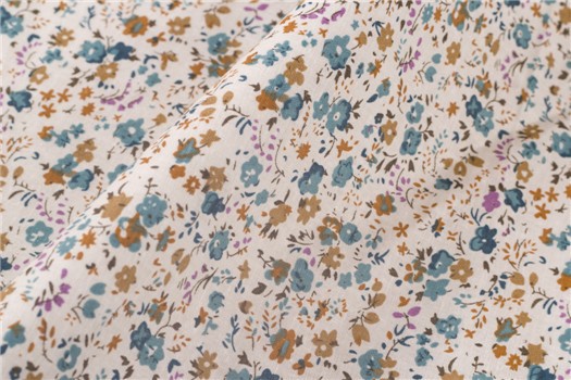 Tela floral con estampado de pigmentos de algodón