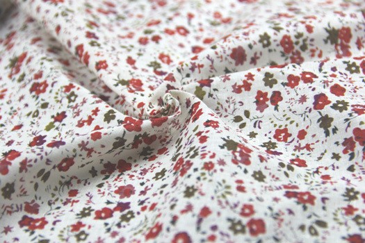 Tela floral con estampado de pigmentos de algodón