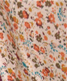 Tela floral con estampado de pigmentos de algodón