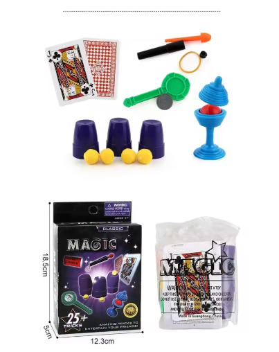 Nuevo y divertido juego de accesorios mágicos para niños, juguetes de trucos de magia para principiantes, juego de accesorios de magia, rompecabezas mágico.