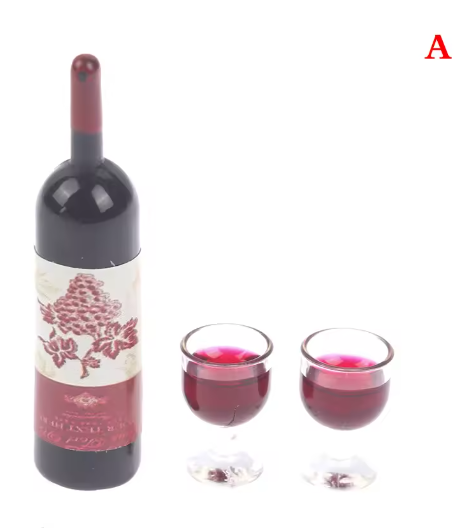 2 botellas de champán vítreas en miniatura para casa de muñecas, botellas de licor de vidrio, mini vino para muñecas Barbie y Blyth, juguete de cocina.