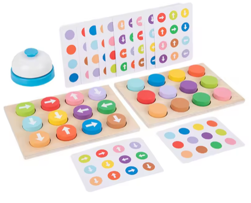 Juego de mesa Montessori con flechas de colores y direcciones, juguetes para niños, clasificador de madera, juego interactivo de entrenamiento de pensamiento entre padres e hijos.