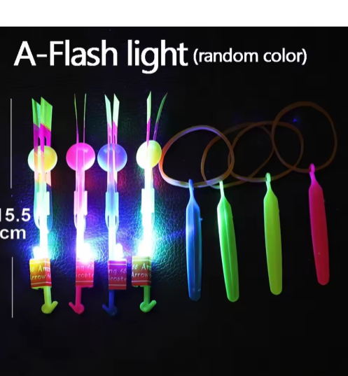 1-10 piezas de tirachinas con luz intermitente, flechas LED azules, banda de goma intermitente, catapulta para niños, minicatapulta iluminada, juguete de avión, regalo