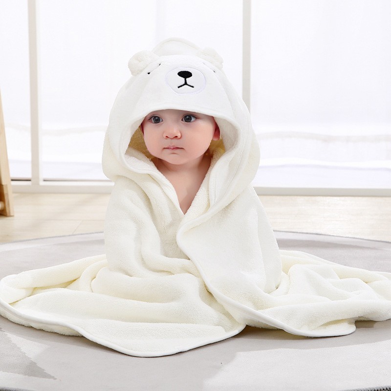 Toallas de baño para bebé con dibujos de animales, manta suave con capucha para recién nacidos, bata de baño para niños pequeños