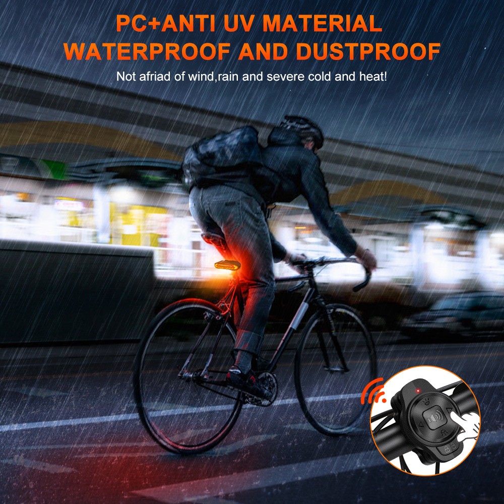 Luz delantera para bicicleta Rockbye con bocina, alarma y control remoto