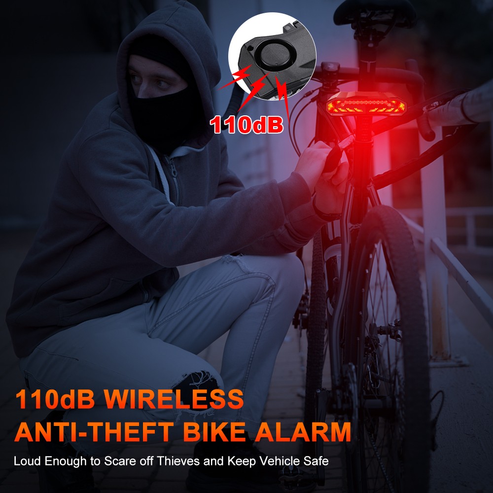 Luz delantera para bicicleta Rockbye con bocina, alarma y control remoto