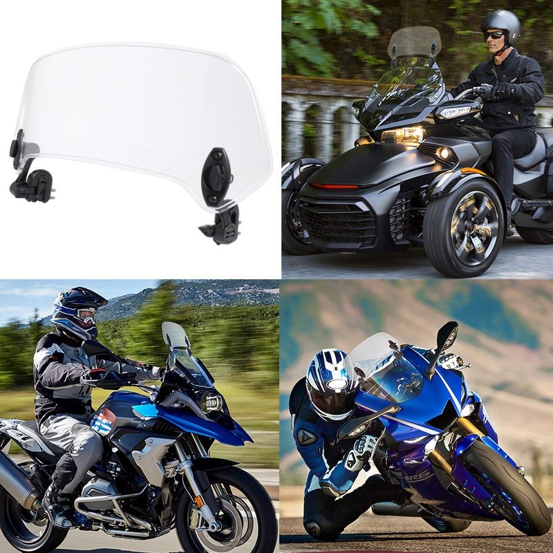 Parabrisas ajustable con clip para motocicleta