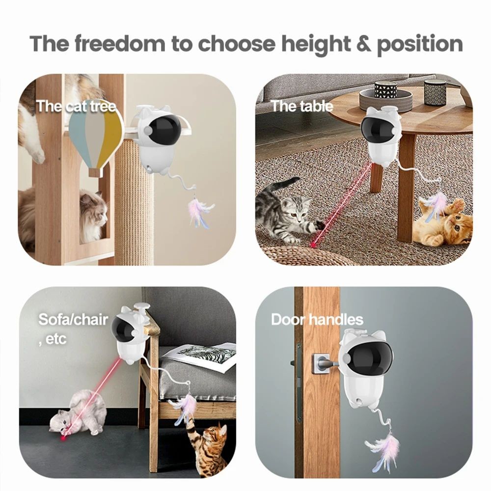 Juguete láser inteligente para gatos con tornillo fuerte, movimiento aleatorio automático, para gatos, gatitos, perros, ejercicio con punto rojo.