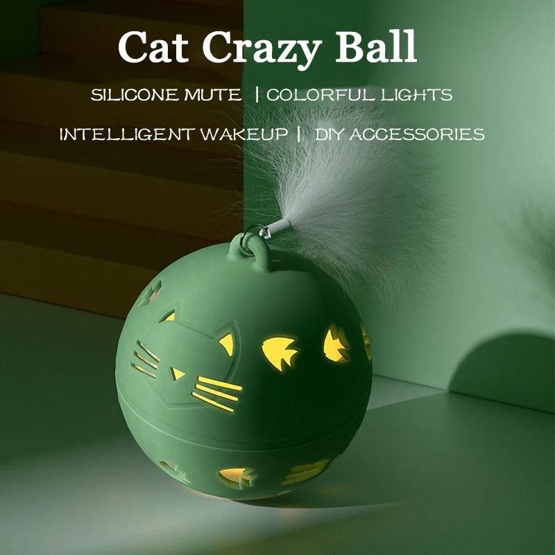 Juguete interactivo para gatos Crazy Ball, pelota saltarina autopropulsada con sensor de vibración, juego para gatos, accesorios para mascotas