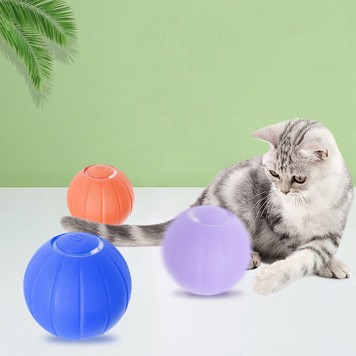 Pelota de silicona inteligente que rebota y rueda, juguete divertido para morder gatos