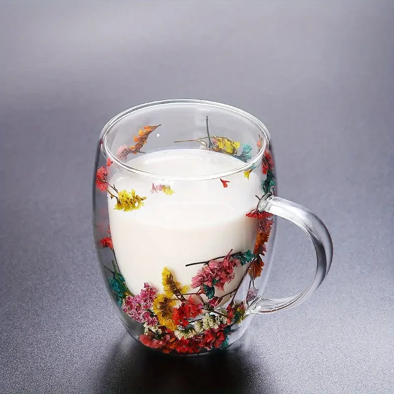 Taza de café de vidrio de doble pared Blooming Beauty