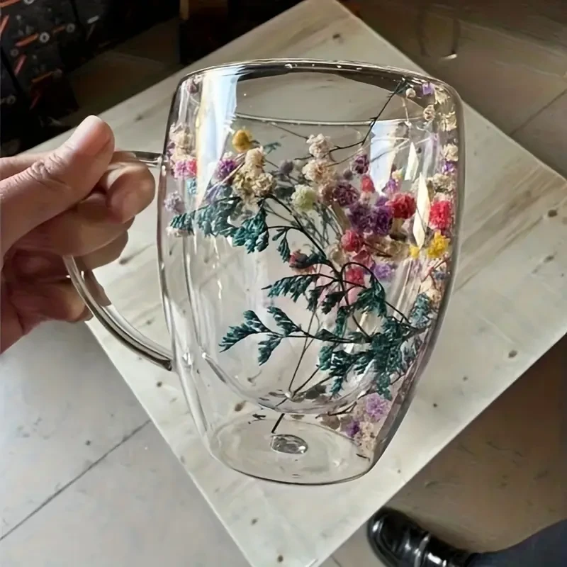 Taza de café de vidrio de doble pared Blooming Beauty
