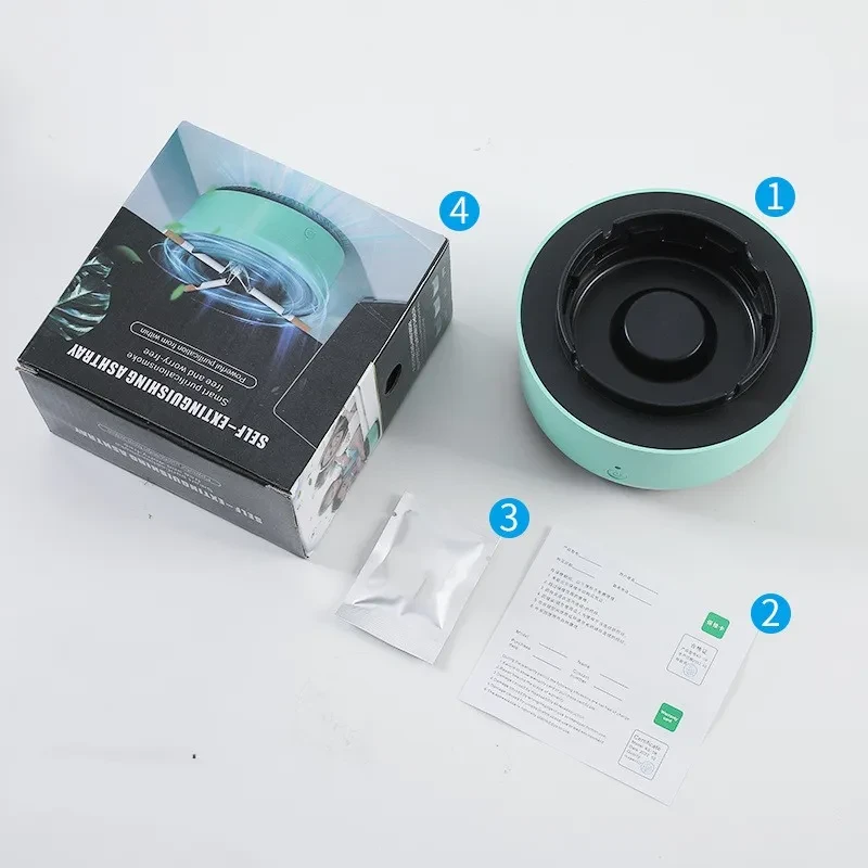 Cenicero purificador de aire para eliminación de humo, purificador de aniones, práctico y automático, dispositivo portátil para cenicero de coche.