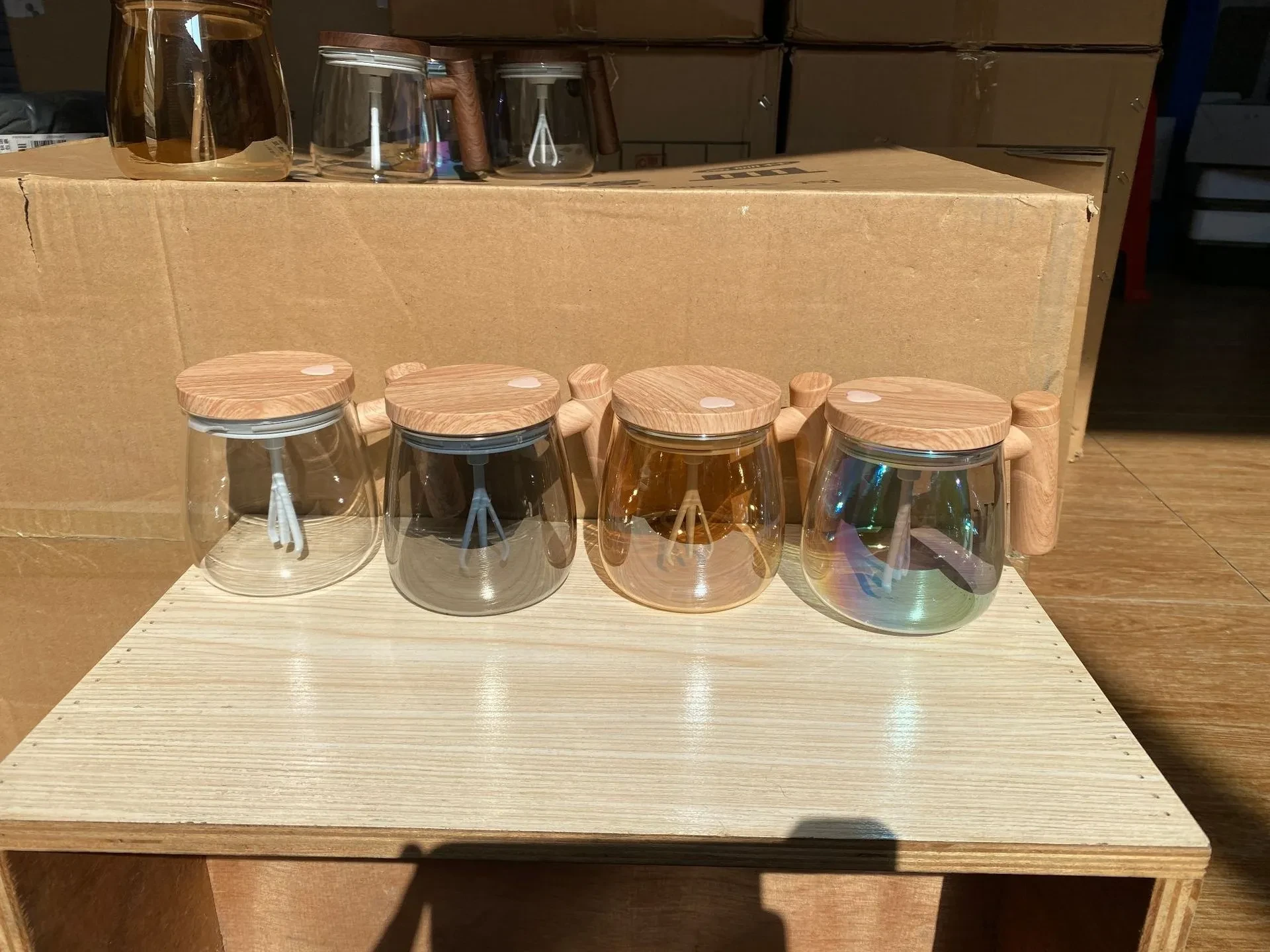 Taza de café con agitación automática de 400 ml, taza de café eléctrica de vidrio, taza de café automática de alta velocidad para gimnasios, comedores y utensilios de cocina.