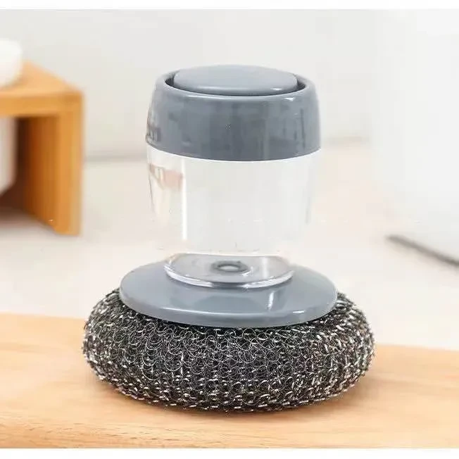 Cepillo de palma dispensador de jabón de cocina, limpiador, cepillo de empuje, herramientas de detergente de cocina