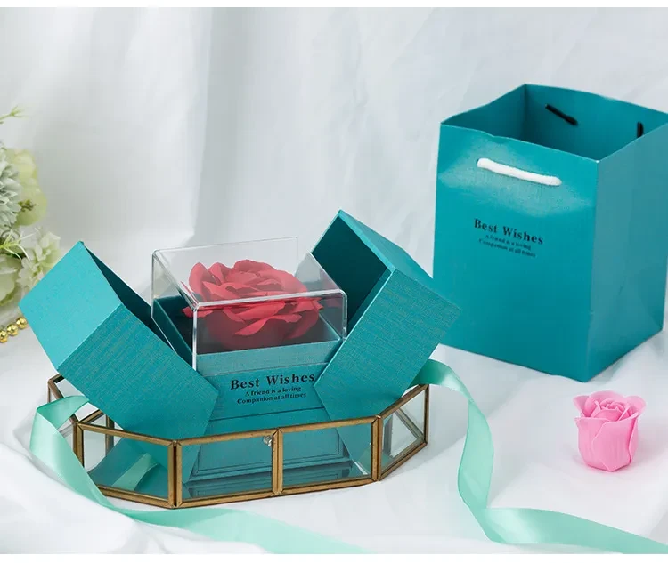 Flor eterna de plástico para San Valentín
