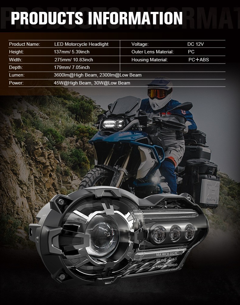 Faro delantero modificado para motocicleta