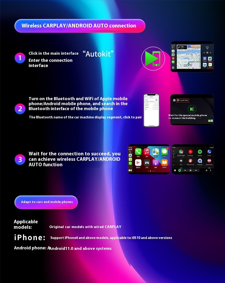 Caja de red inteligente para coche Carplay, original, con conexión inalámbrica a Qualcomm