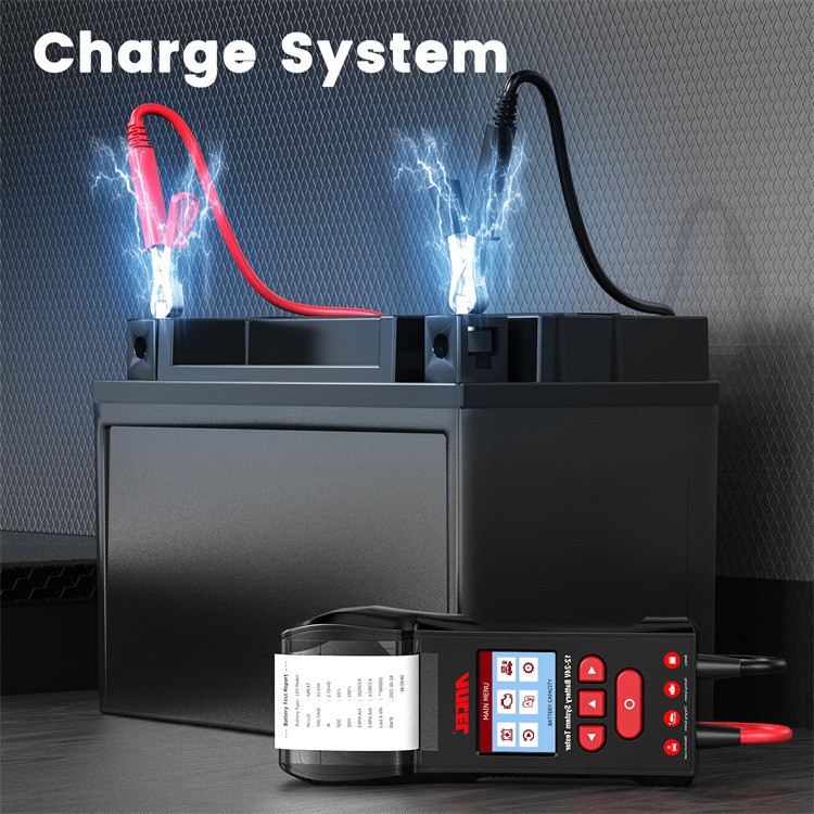 Probador de batería de automóvil Potencia de batería Resistencia interna Detección de vida útil Modelo de impresión