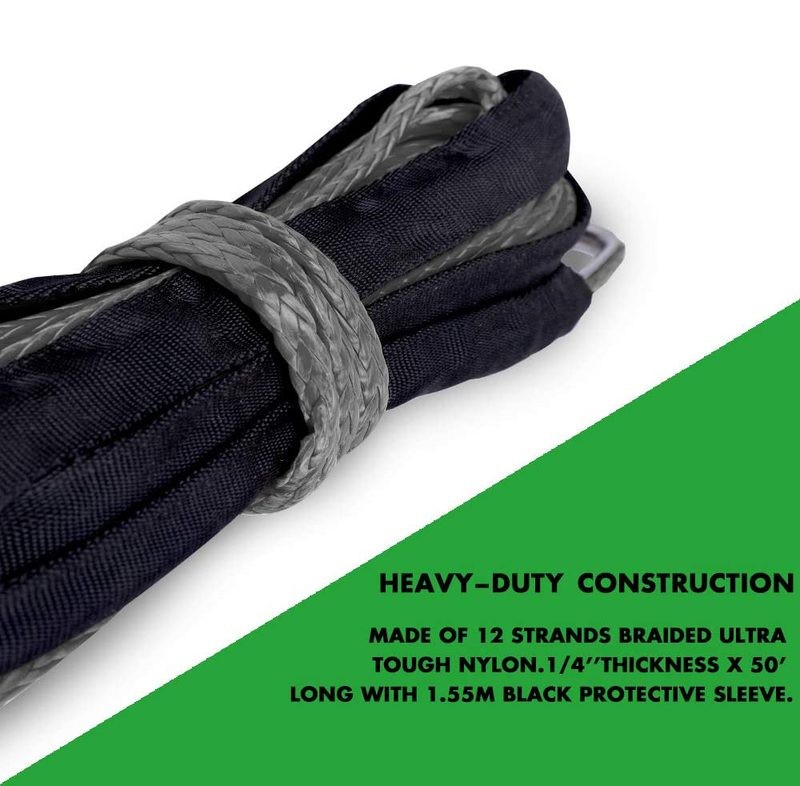 Cable de cabrestante de 1/4" y 50 pies