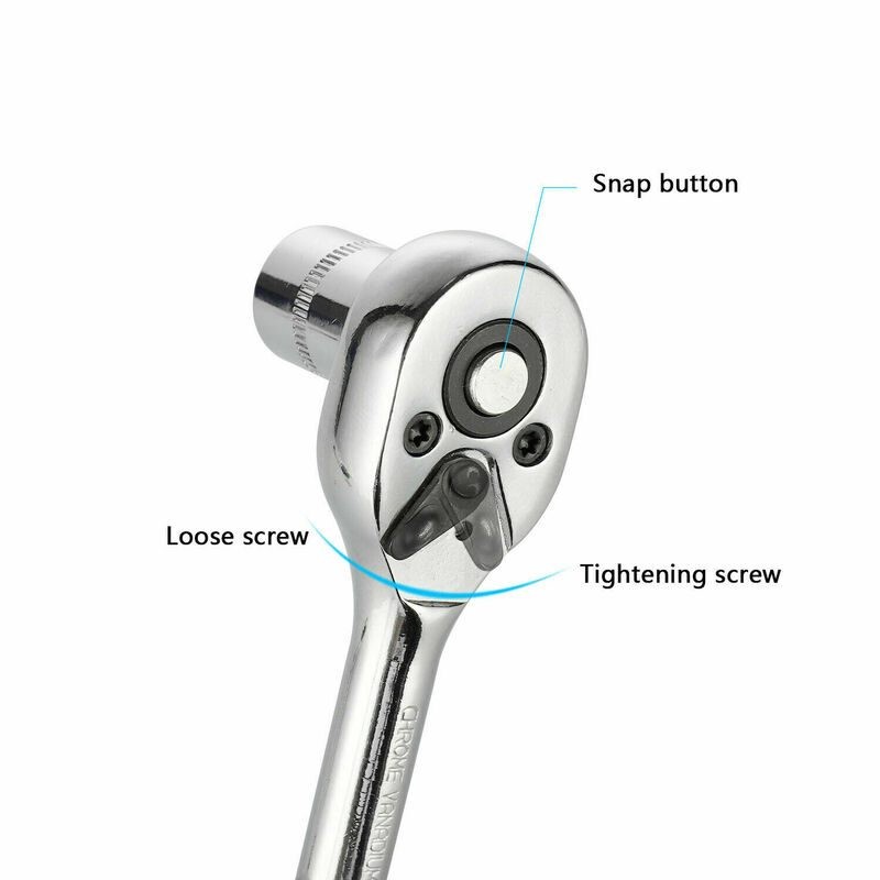 Juego de llaves de tubo métricas de trinquete de 46 piezas