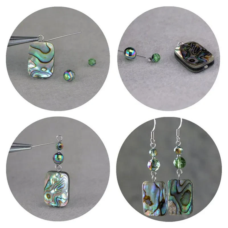 Pendientes colgantes de concha con cuentas vintage