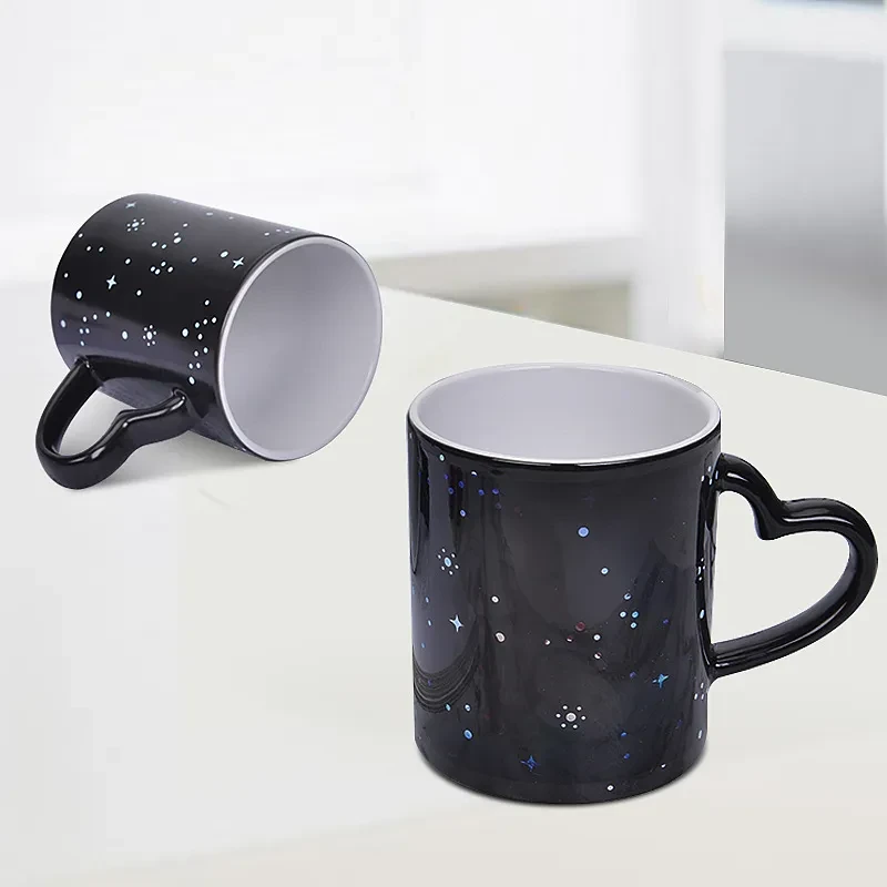 Taza de café personalizada, taza de cerámica con cambio de color creativo