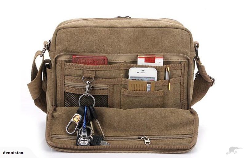 Bolso de hombro multifunción para hombre - Marrón