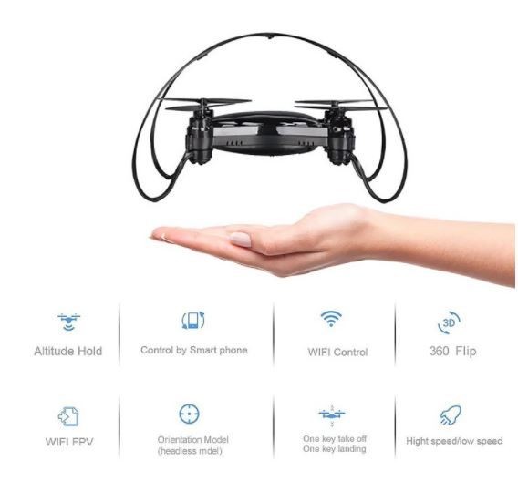 Dron, Mini Drone SMAO M7S con cámara, FPV, distancia remota de 100 m