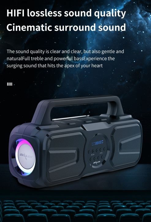Altavoz, Zealot P2, 40 W, 8000 mAh, con micrófono de cable,