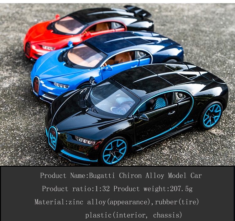 Coche de fundición a presión, modelo BUGATTI, 1:32.