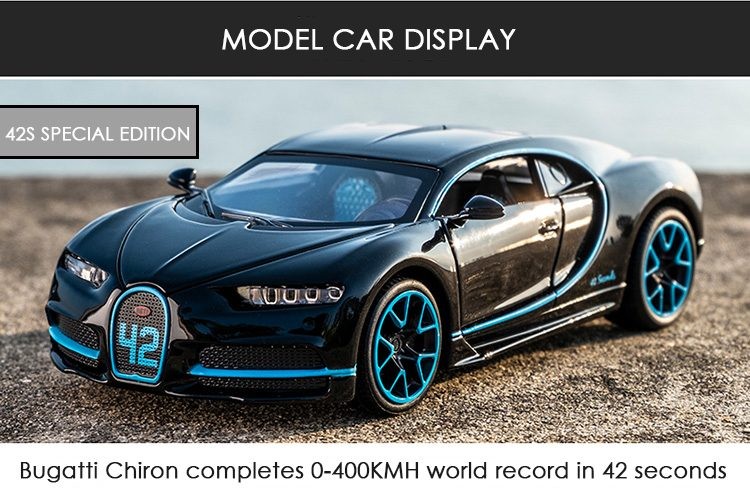Coche de fundición a presión, modelo BUGATTI, 1:32.