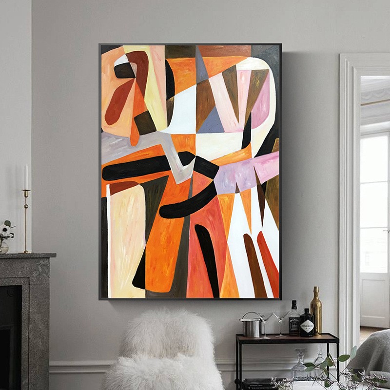 Pintura al óleo pintada a mano abstracta decorativa para pasillo