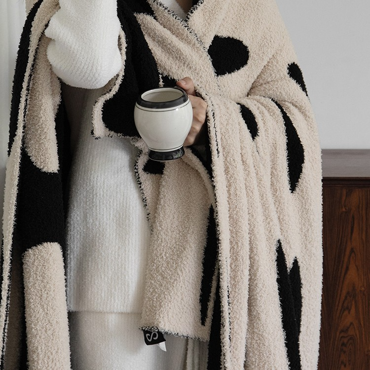 Manta de doble cara para tejer en otoño e invierno.